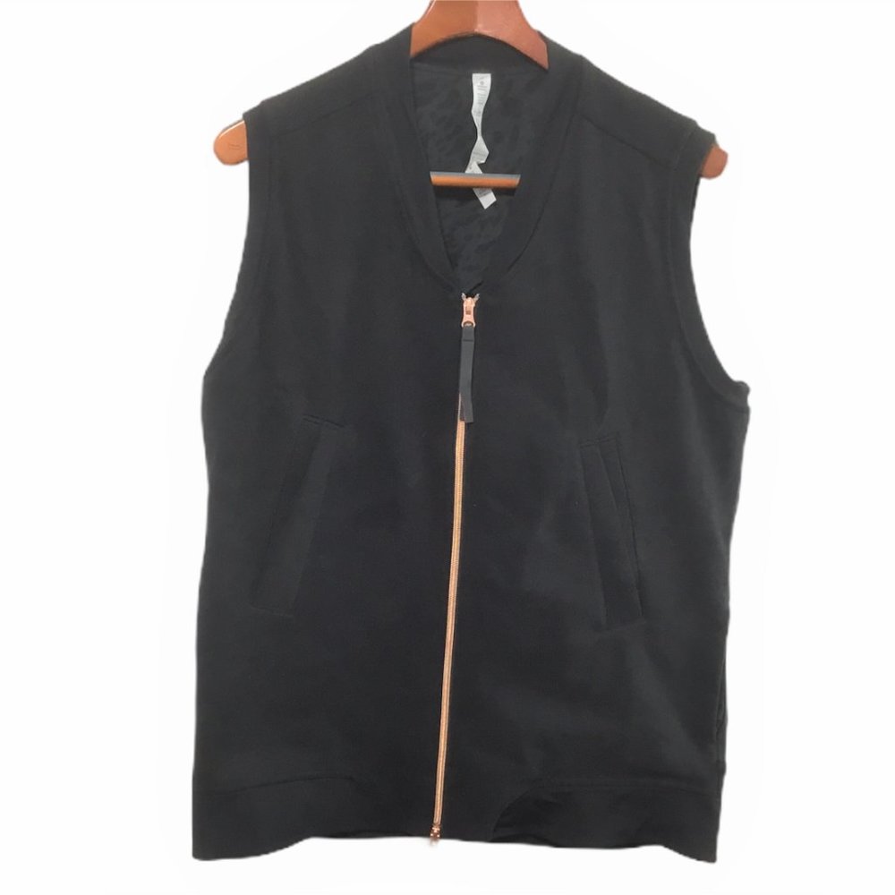 Lululemon Black Suede Vest Full Zip Size 10